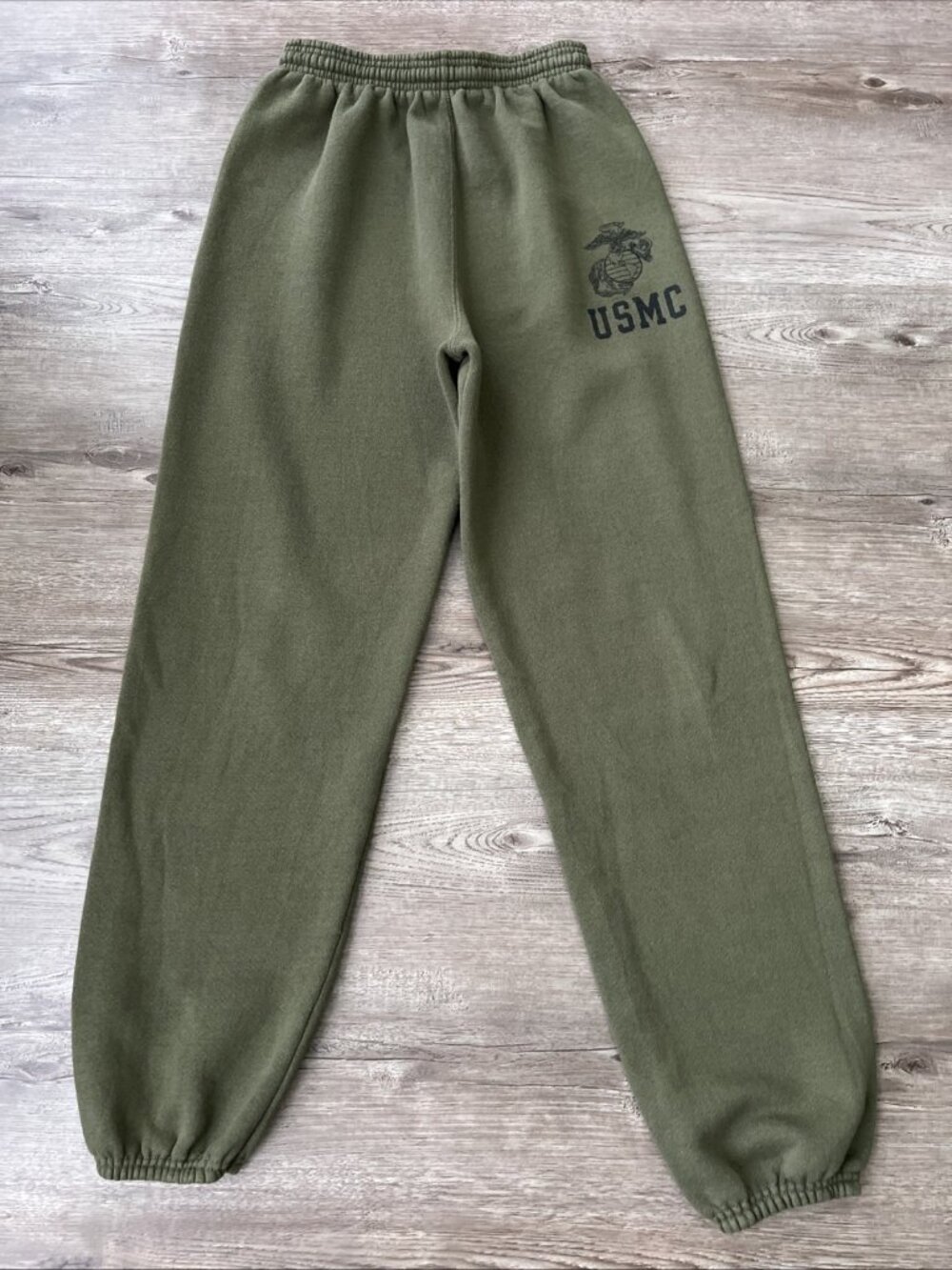 Soffe USMC Sweatpants Olive Green Military Marines Fleece USA Logo Small